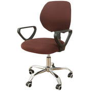 Computer Office Chair Cover Stretch Elastic Polyester Slipcover 2 Piece Stretchy Universal Desk Task Chair Seat Cover Protector for Rotating Computer Chair (Coffee)