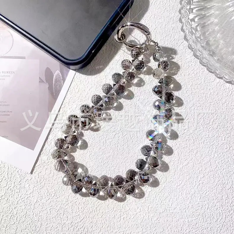 Creative Crystal Phone Chain with Elegant Beads and Design