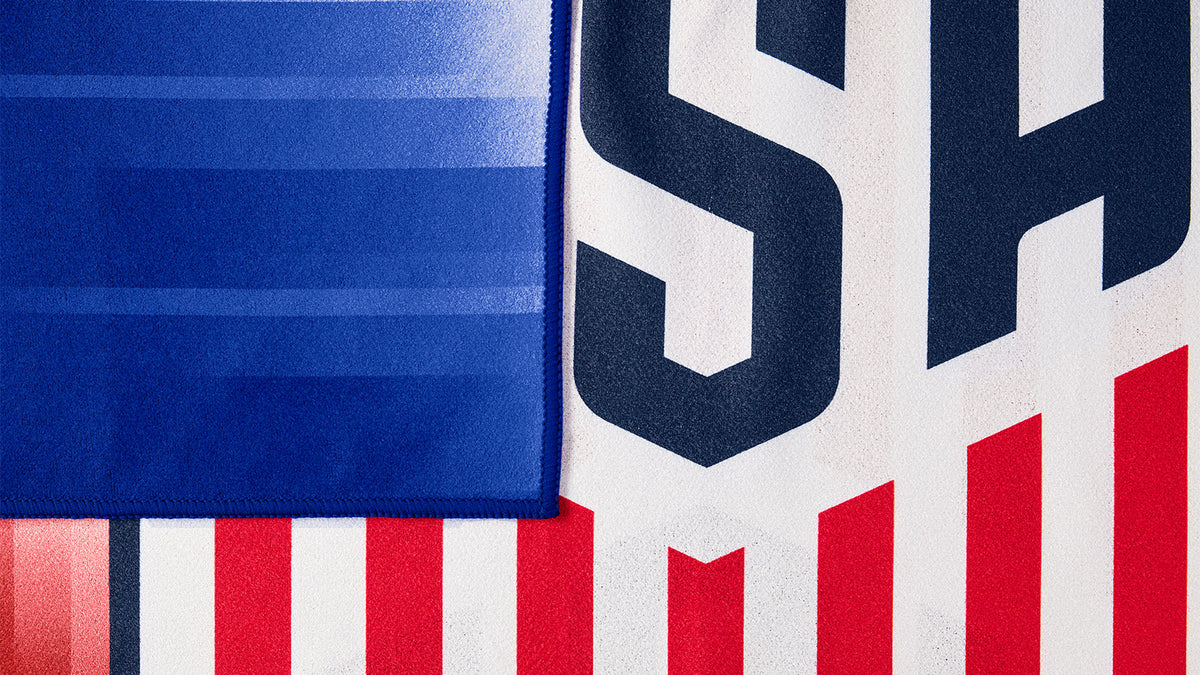 U.S. Soccer 2024 Knockaround Adventure towel by Goal Five, featuring vibrant team logo and colorful design for lifestyle use.