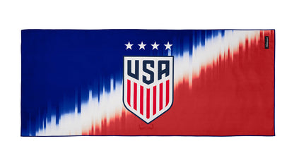 U.S. Soccer 2024 Knockaround Adventure towel by Goal Five featuring vibrant soccer-themed design and soft fabric texture.