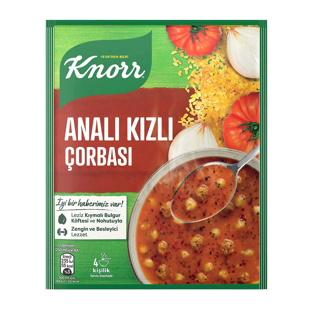 S101 Knorr Anali Kizli soup packet, 70g, featuring colorful packaging with images of the prepared soup and fresh ingredients.