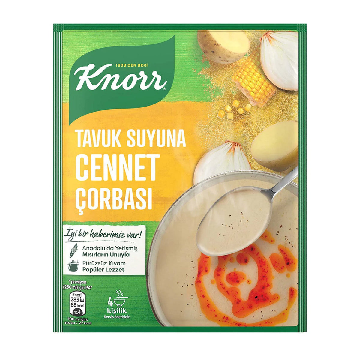 Knorr Cennet soup packet, 76g, by S101, showing the colorful packaging with soup ingredients and brand logo.