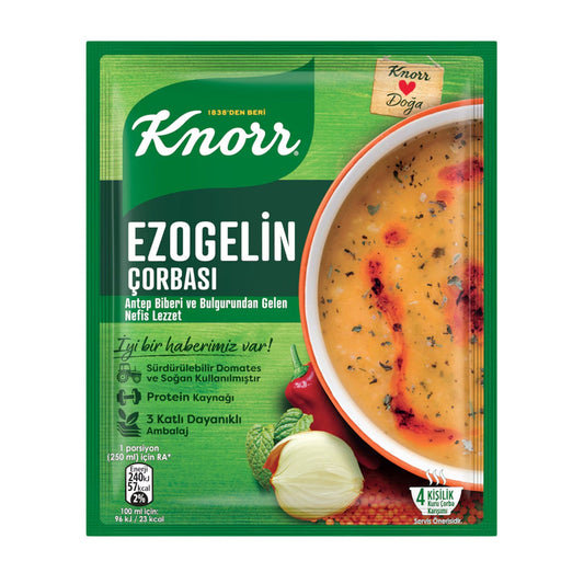 S101 Knorr Ezogelin Soup packet, 74g, featuring colorful packaging with traditional Turkish soup imagery and branding.