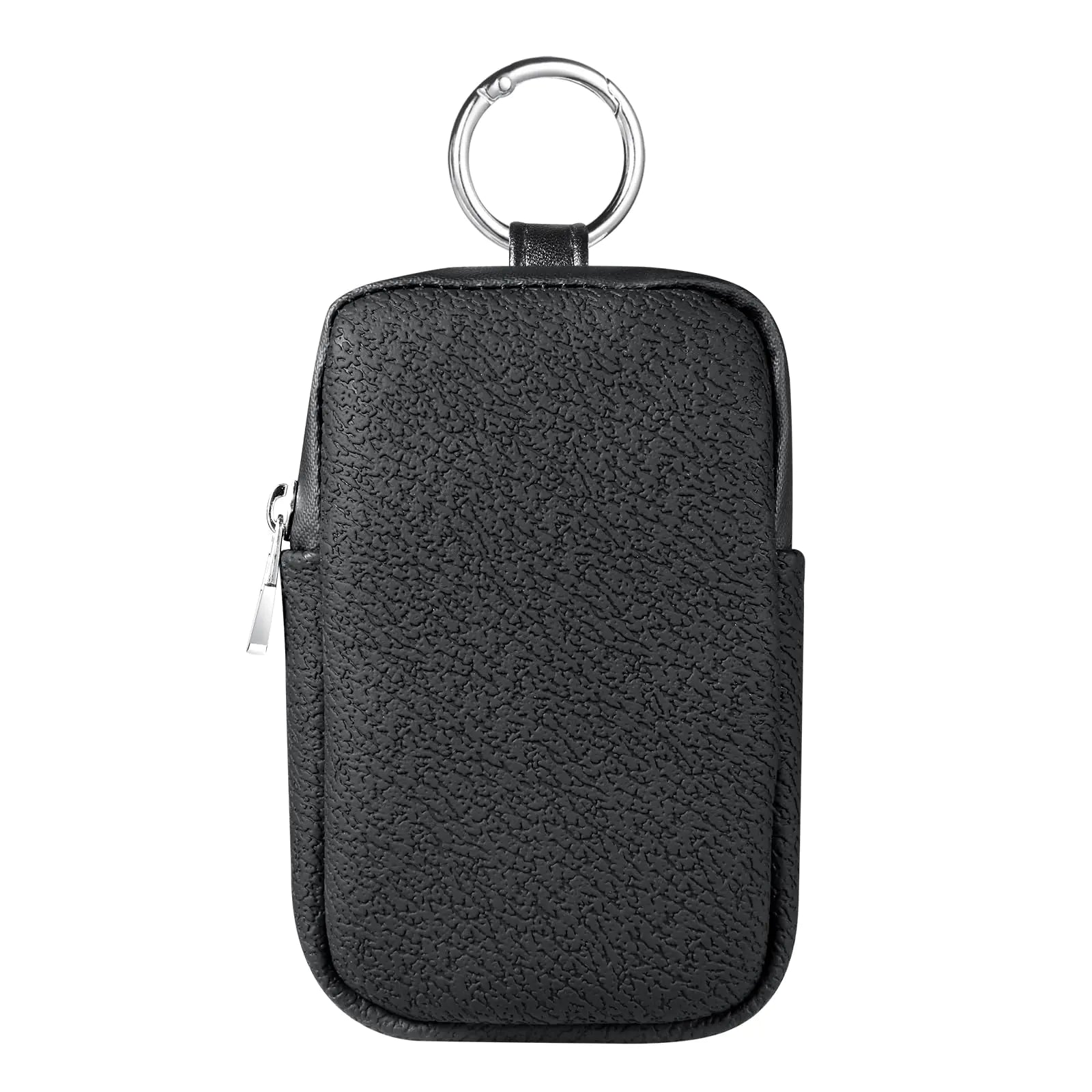 MUQING Silicone Case for Hand Sanitizer Card Spray Bottle Storage Bag with Sliver Spring-loaded Buckle Accessory Pouch Power Bottle Mist and Glow Bottle Mist 1FL OZ (Black)