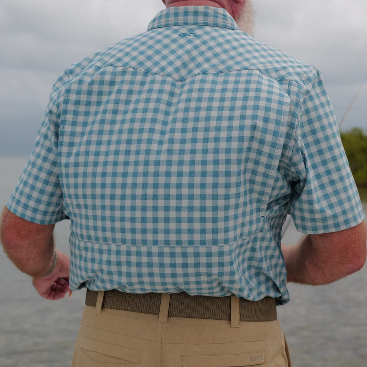 GameGuard Mahi Pearl Snap Shirt, men's casual button-up with pearl snap closures and a patterned fabric design.
