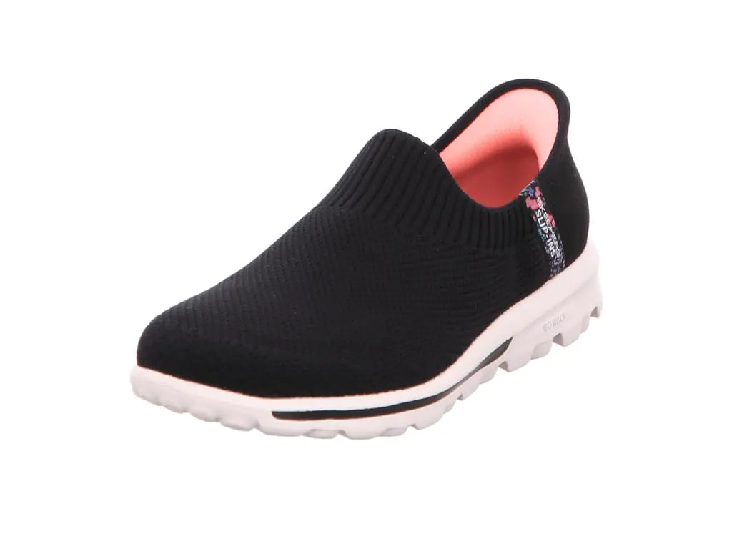 Skechers Womens Go Walk Travel Tahiti Sunset Hands Free Slip-Ins Sneaker Black 8.5
