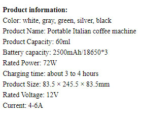 Portable Wireless Capsule Coffee Machine