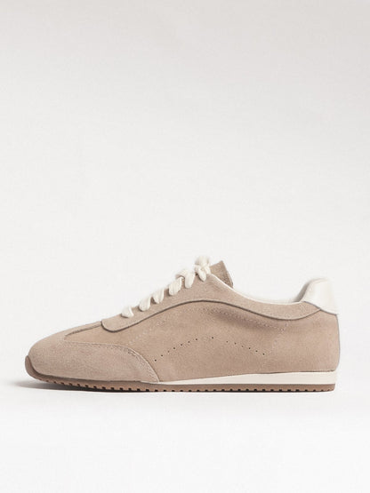 Women's leather casual shoes by L'ARTE MILANO, featuring dark sand color, stylish and comfortable footwear for everyday wear.