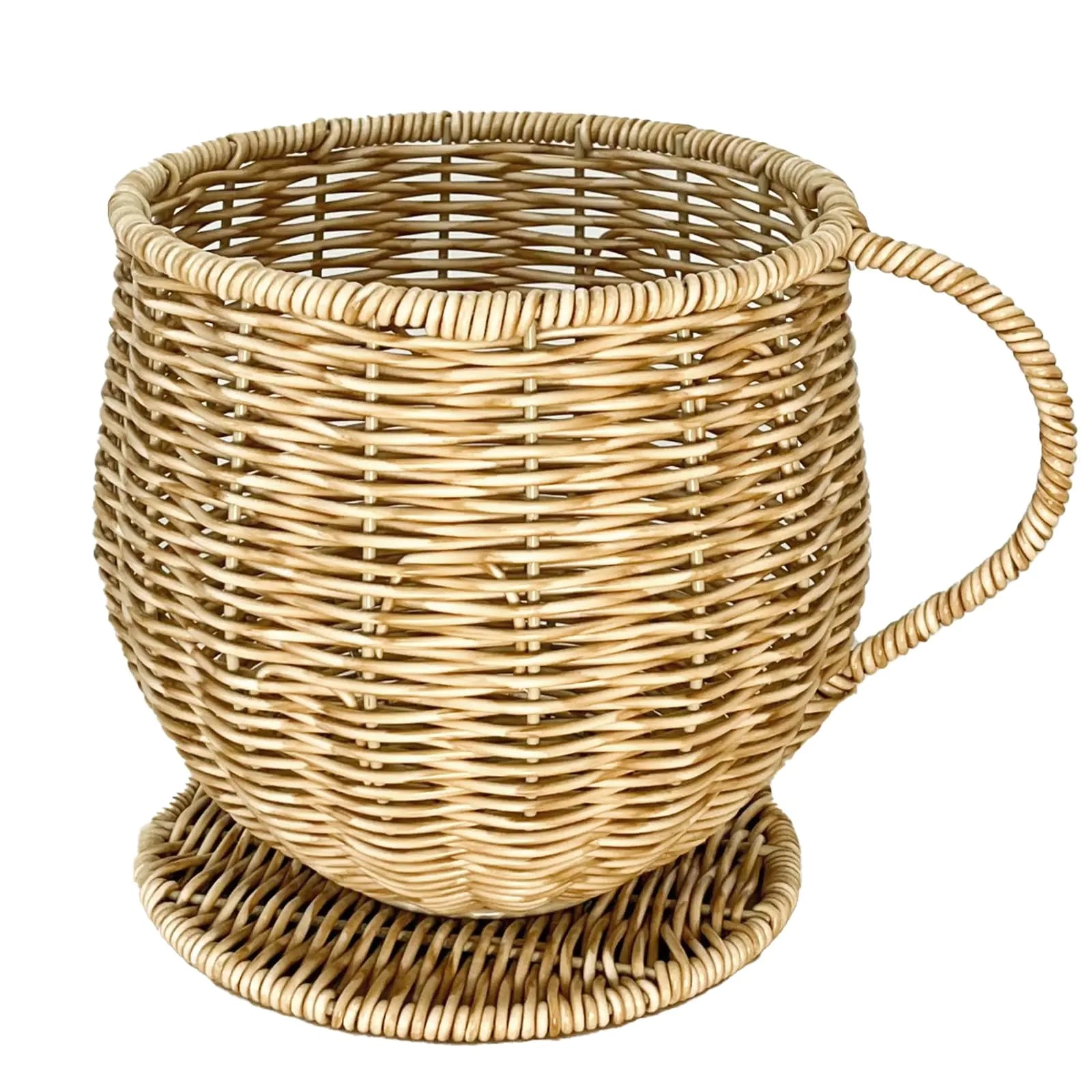 Coeusy Coffee Pod HolderWicker K Cup Holders for CounterLarge Capacity Coffee Basket Decor for Kitchen CountertopHand Woven Coffee Bar AccessoriesNature Color