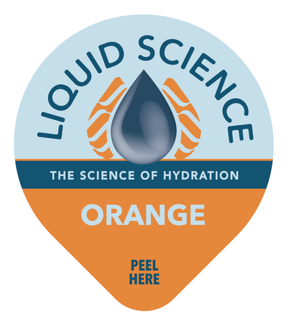 Liquid Science Orange Hydration Pods by Java House, showing bright orange electrolyte drink pods in a clear container.