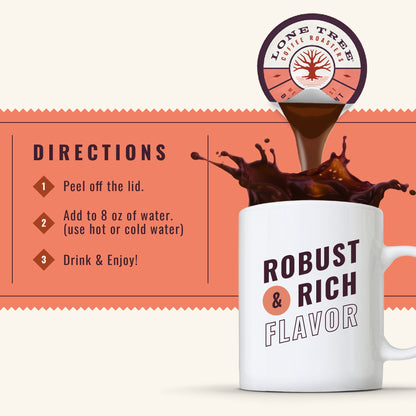 Infographic image showing details of Lone Tree Coffee Roasters Daily Delight medium roast coffee by Java House.