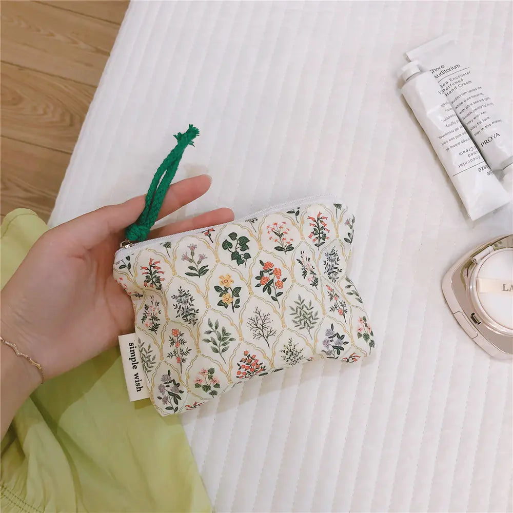 Green Line Women's Cosmetic Bag and Coin Purse Holder