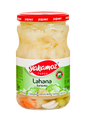 S101 Yakamoz Cabbage Pickle in glass jar, showing fresh fermented cabbage slices with spices and herbs.