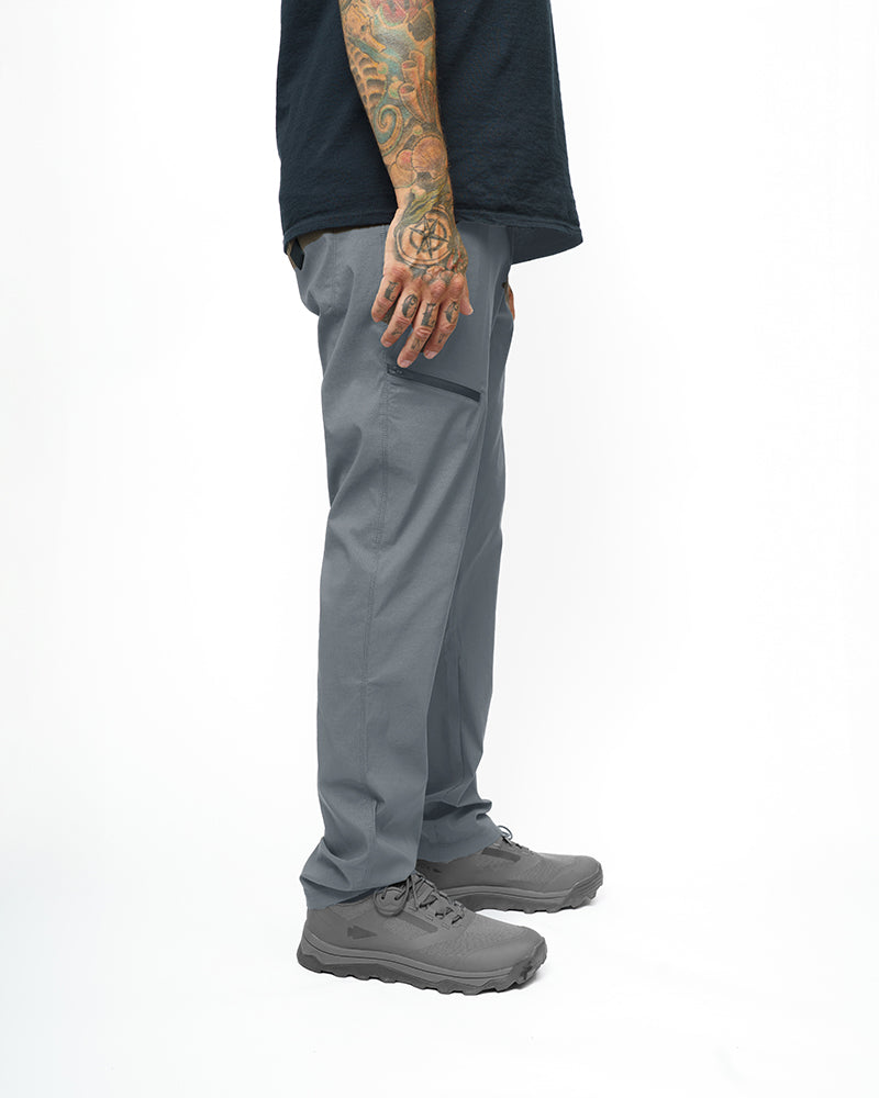 Off The Grid Surplus Lancer Taper Fit Pants in Iron Gate color, showing the tapered design and fabric texture.