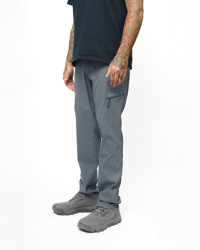 Off The Grid Surplus Lancer Taper Fit Pants in Iron Gate color, showcasing the tapered design and durable fabric.