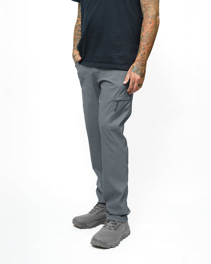 Off The Grid Surplus Lancer Taper Fit Pants in Iron Gate color, showing tapered design and sturdy fabric detail.