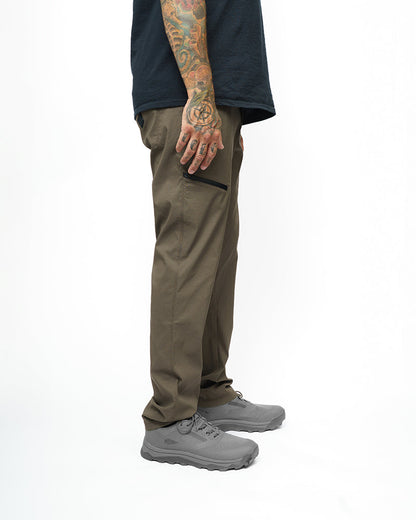 Off The Grid Surplus Lancer Taper Fit Pants in Beluga Brown, showcasing slim-fit design and durable fabric.