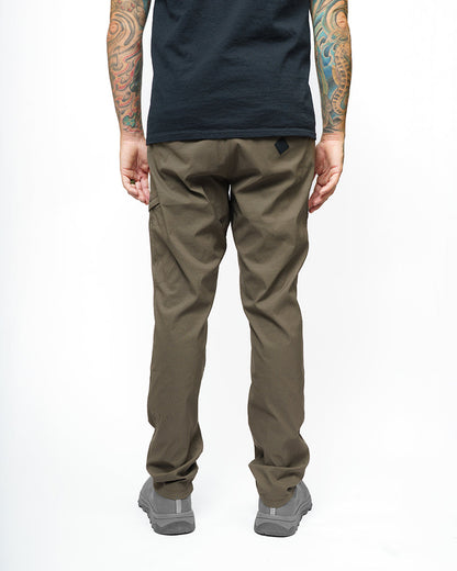 Off The Grid Surplus Lancer Taper Fit Pants in Beluga Brown displayed, showing slim fit design and durable fabric.