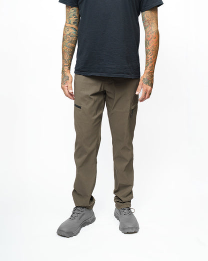 Off The Grid Surplus Lancer Taper Fit Pant in Beluga Brown, showcasing stylish tapered pants with a comfortable fit and versatile design.