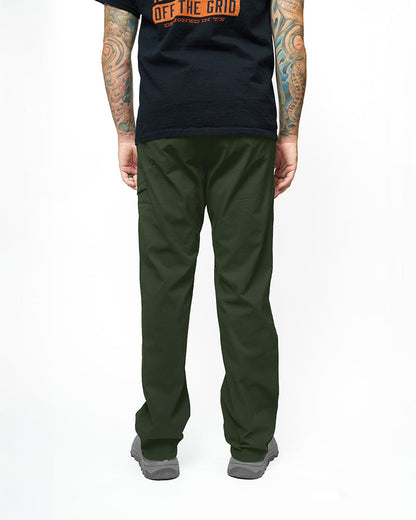 Off The Grid Surplus Lancer Standard Fit Pants in dark army color, featuring a casual fit and durable fabric.