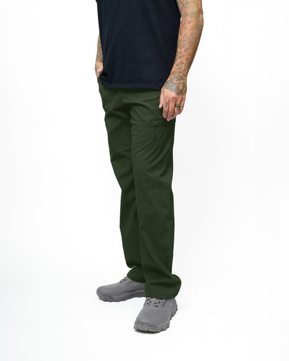 Dark army green Lancer standard fit pants by Off The Grid Surplus, featuring a casual design with belt loops and front pockets.