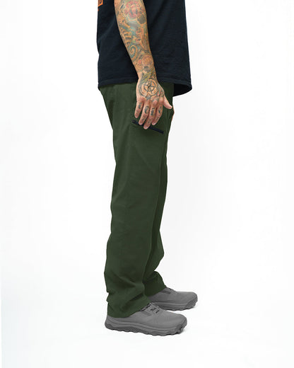 Off The Grid Surplus Lancer standard fit pants in dark army green, featuring a relaxed fit and multiple pockets.
