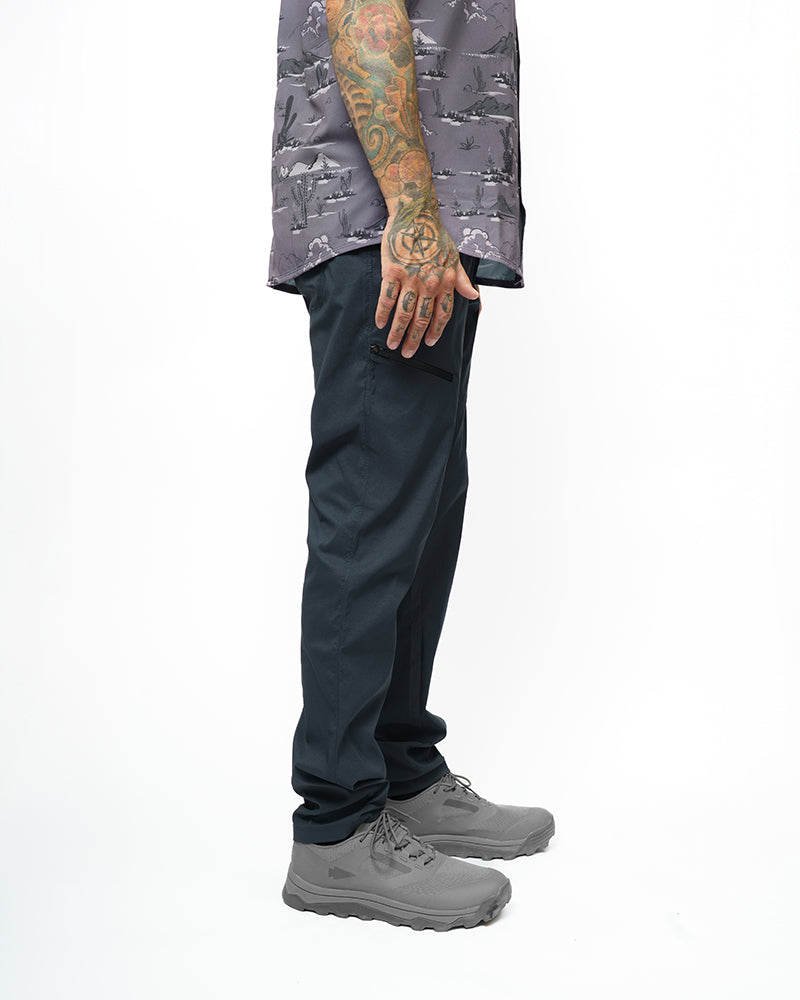 Off The Grid Surplus Lancer Taper Fit Pants in Vulcan Navy, showing the stylish tapered design and durable fabric.