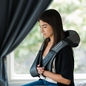 iReliev shiatsu neck and back massager in use, showing ergonomic design and soothing massage nodes for relief.