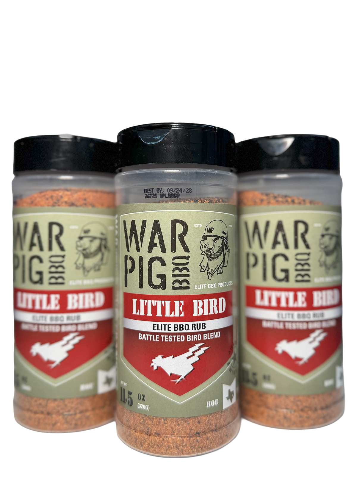 WarPig BBQ Little Bird smoker with metal body and chimney for outdoor grilling and smoking.