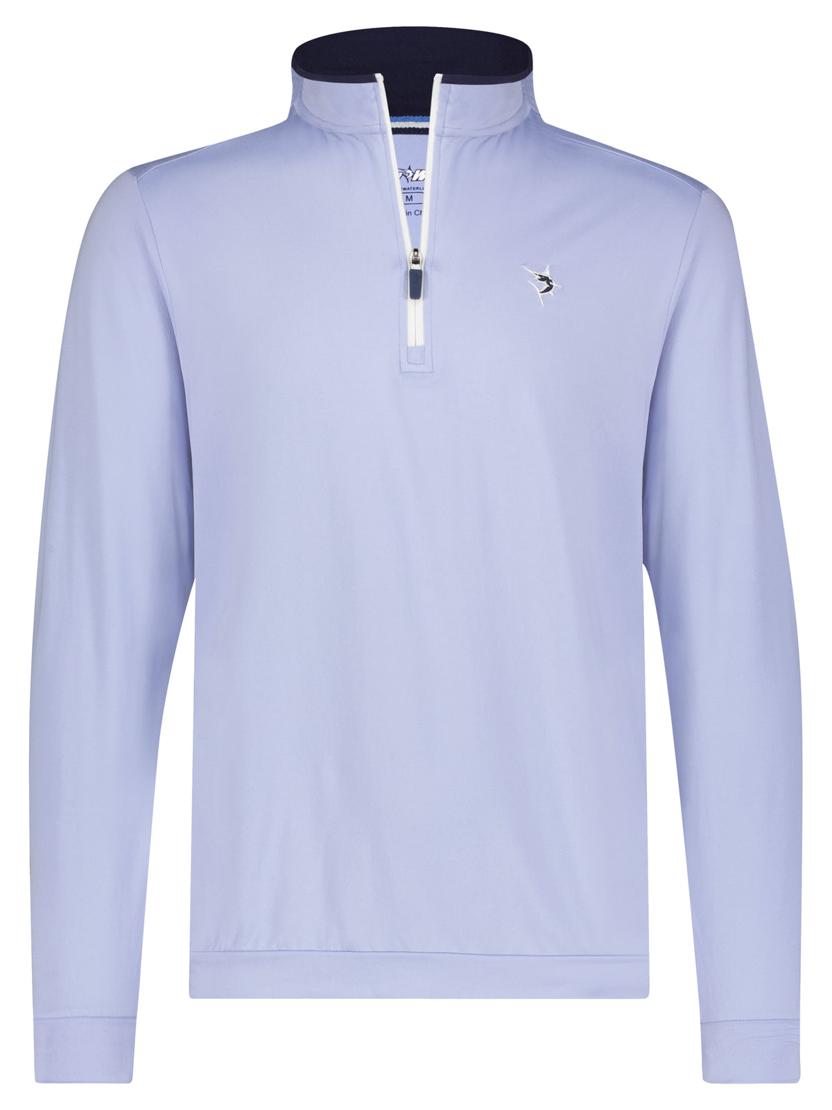Grey long sleeve Long Beach quarter zip by White Water Life, made from ultra-soft lightweight fabric for comfort.