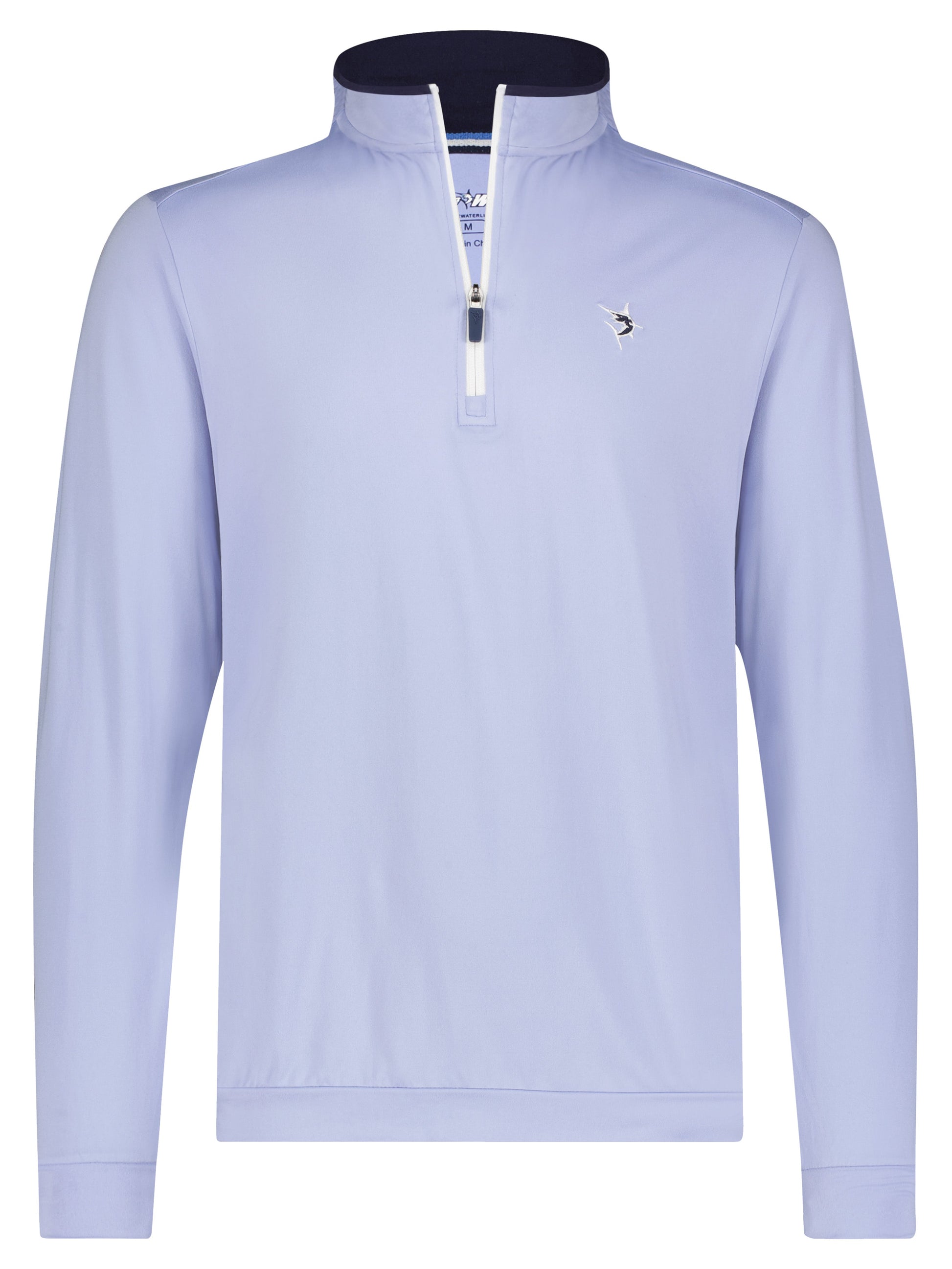 Grey long sleeve Long Beach quarter zip by White Water Life, made from ultra-soft lightweight fabric for comfort.