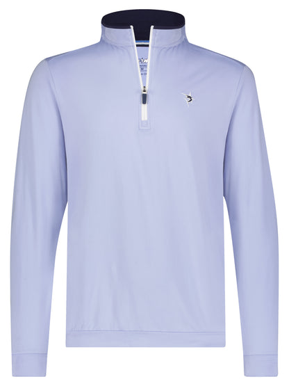 Grey long sleeve Long Beach quarter zip by White Water Life, made from ultra-soft lightweight fabric for comfort.