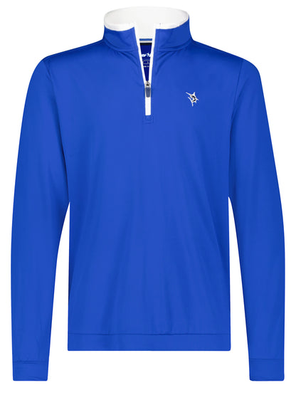 White Water Life Long Beach quarter zip long sleeve top in royal blue, ultra soft and lightweight fabric.