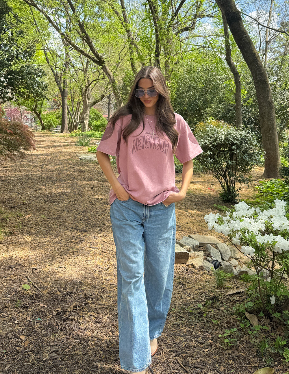 Elevated Faith Love Your Neighbor heavyweight T-shirt featuring a bold graphic design and comfortable fit.