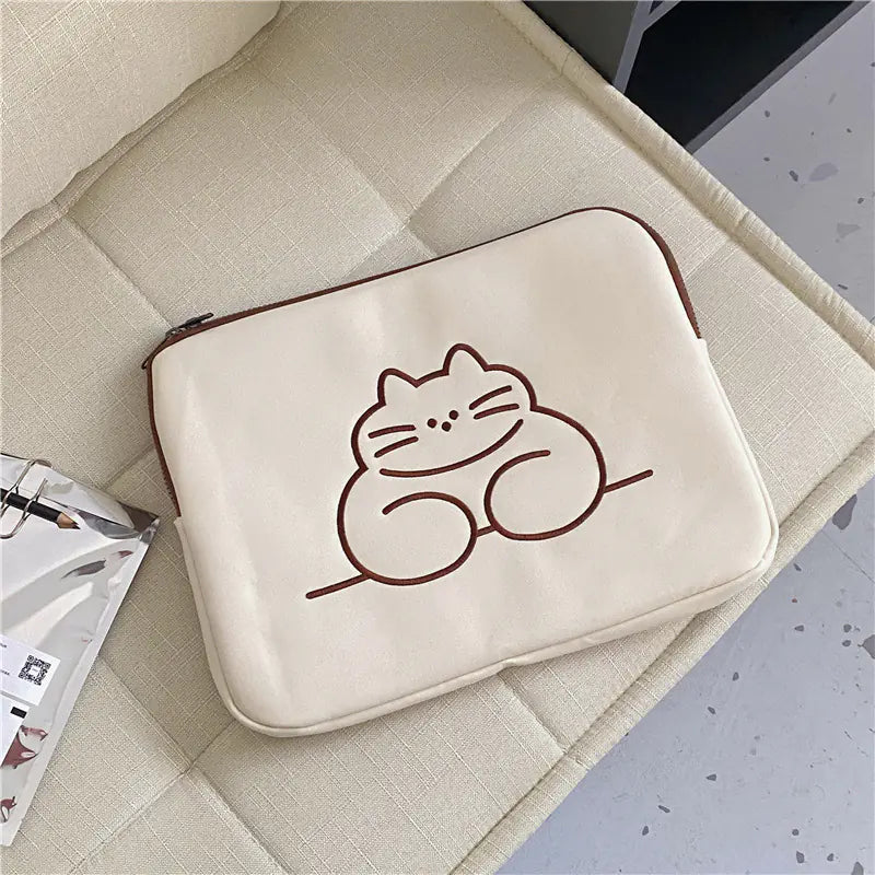 Cute Embroidered Animal Tablet Protective Sleeve Bag