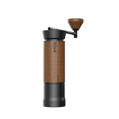 Timemore X Millab M01 coffee grinder with stainless steel body and ceramic burrs, perfect for home brewing.
