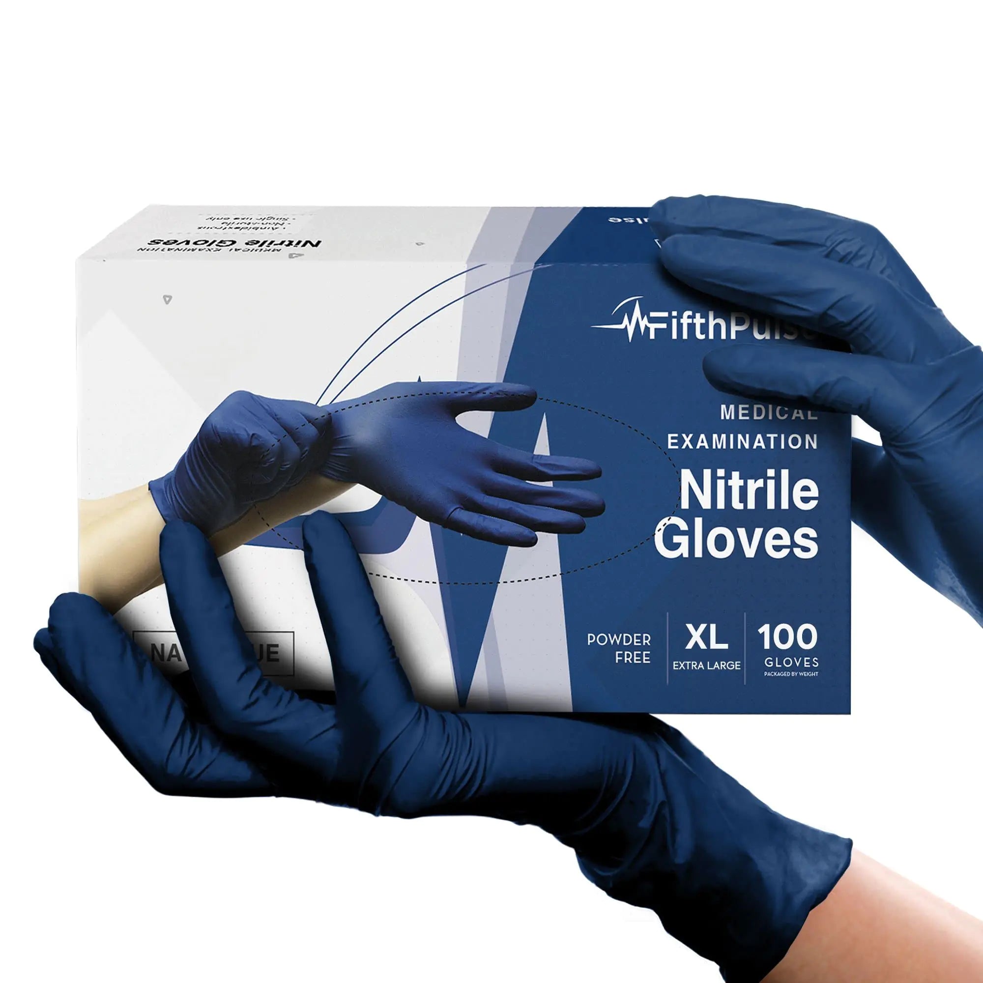 Navy Nitrile Disposable Gloves X Large 100 Count - Powder and Latex Free Medical Gloves - 3 Mil Surgical Gloves - Food Safe Gloves