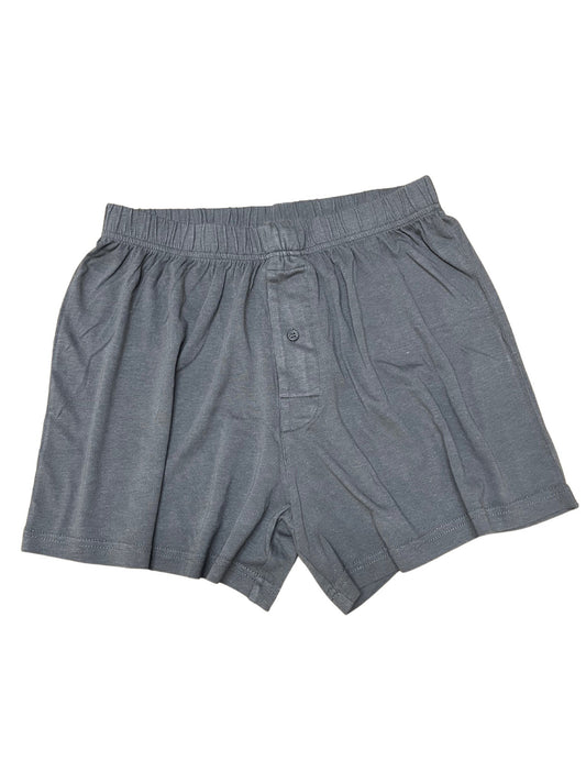 Men's bamboo boxer shorts in charcoal grey from Spun Bamboo, showing a pack of five comfortable, breathable underwear for men.