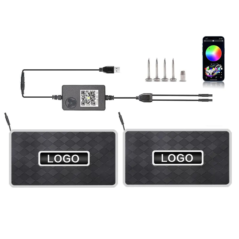 Car LED Foot Mat Ambience Light Bluetooth RGB