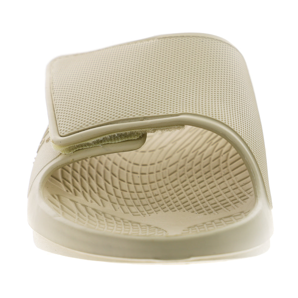 Men's Sovella Active Recovery Sandals by Lucky Feet Shoes, PF Velcro slide in bone color with supportive design and adjustable straps.