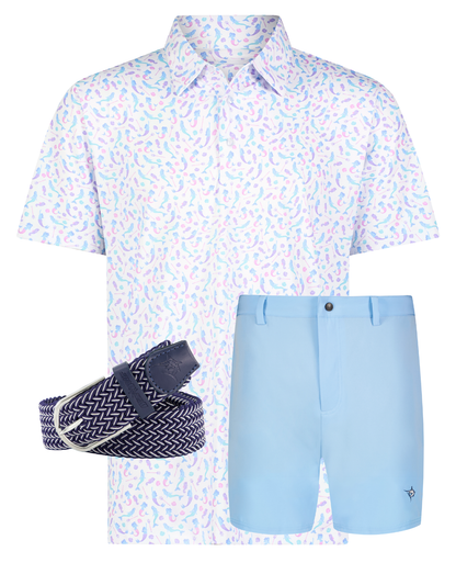 White Water Life Mermaid Polo shirt featuring a colorful mermaid design on a vibrant polo fabric.