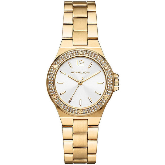 Michael Kors MK7278 watch with a silver-tone stainless steel band and round face featuring chronograph subdials.