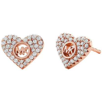 Silver heart stud earrings from Michael Kors Premium Silver Collection, designer fashion jewelry by Michael Kors Jewels.