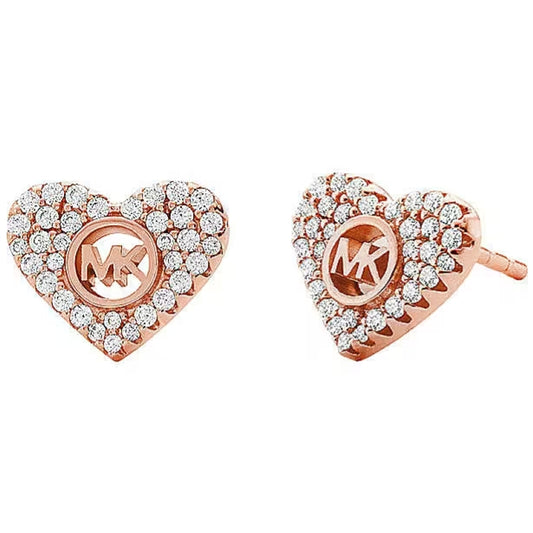 Silver heart stud earrings from Michael Kors Premium Silver Collection, designer fashion jewelry by Michael Kors Jewels.