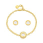Michael Kors Fashion Jewels bracelet and earrings set featuring stylish designer jewelry with gold-tone accents and modern design.