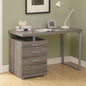 Modern dark taupe home office computer desk, left or right facing, by BACKUPMYFILESNOW® with sleek design and ample workspace.
