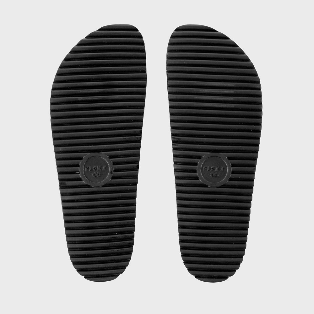 Fleks San Ysidro slide clog in espresso leather with slip-on design and textured outsole for comfort and style.