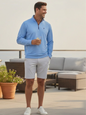 Azure blue Freeport Shorts by White Water Life, casual men's shorts with a relaxed fit and lightweight fabric.