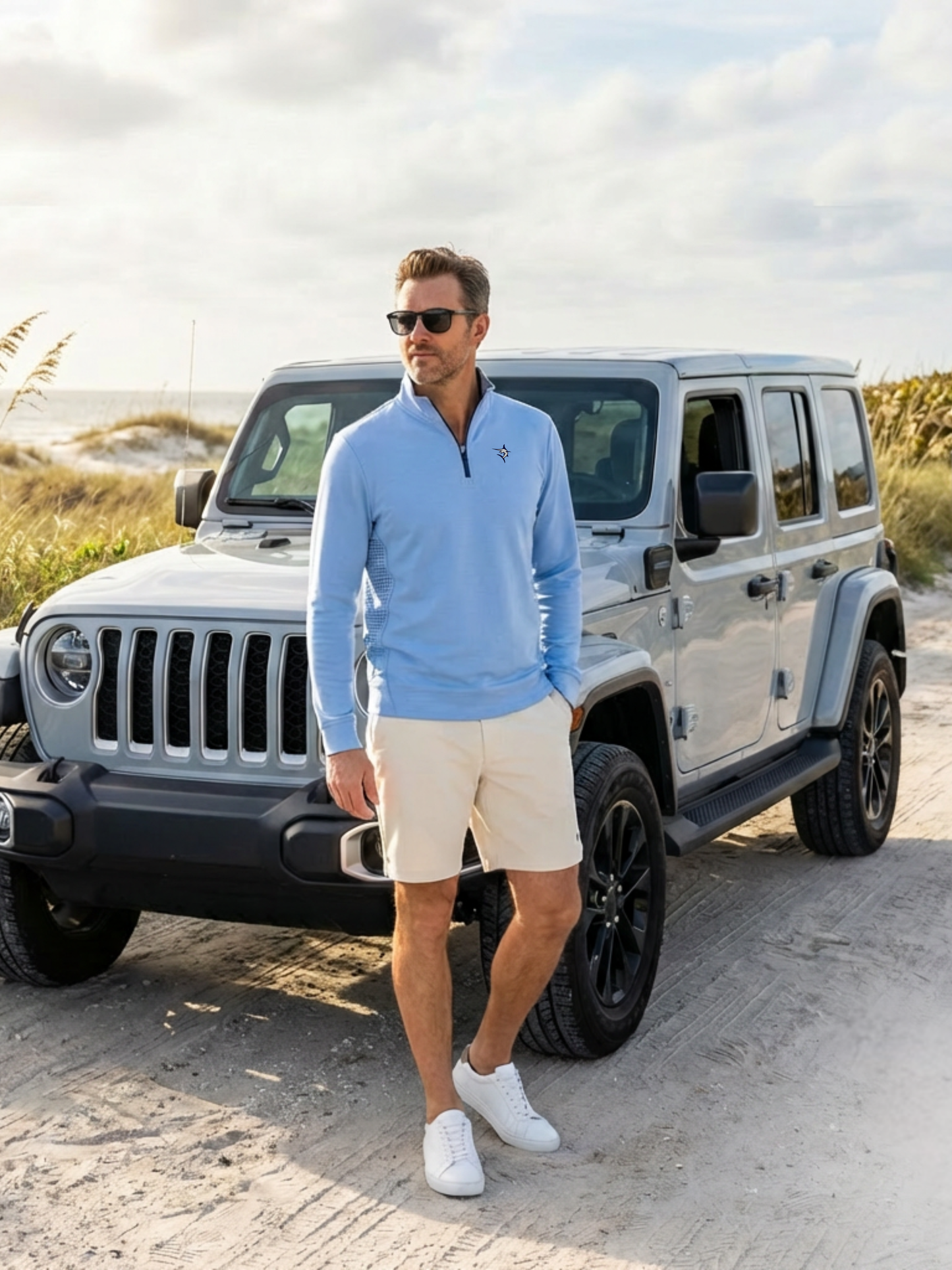 White Water Life Freeport Short Effortless Performance in azure, lightweight shorts with a comfortable fit and casual style.