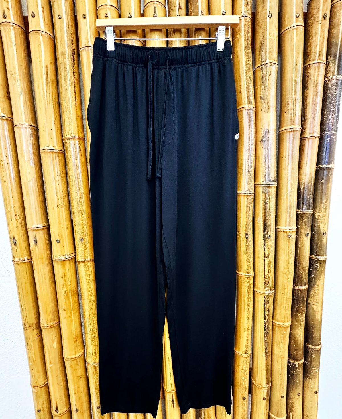 Men's black bamboo viscose lounge pants by Spun Bamboo, soft and comfortable pajama or lounge pants for men.